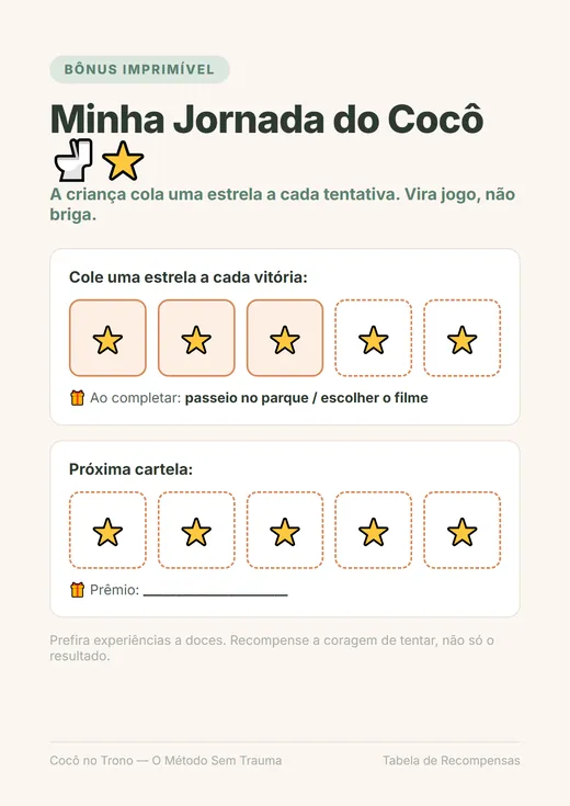 Tabela de recompensas com adesivos