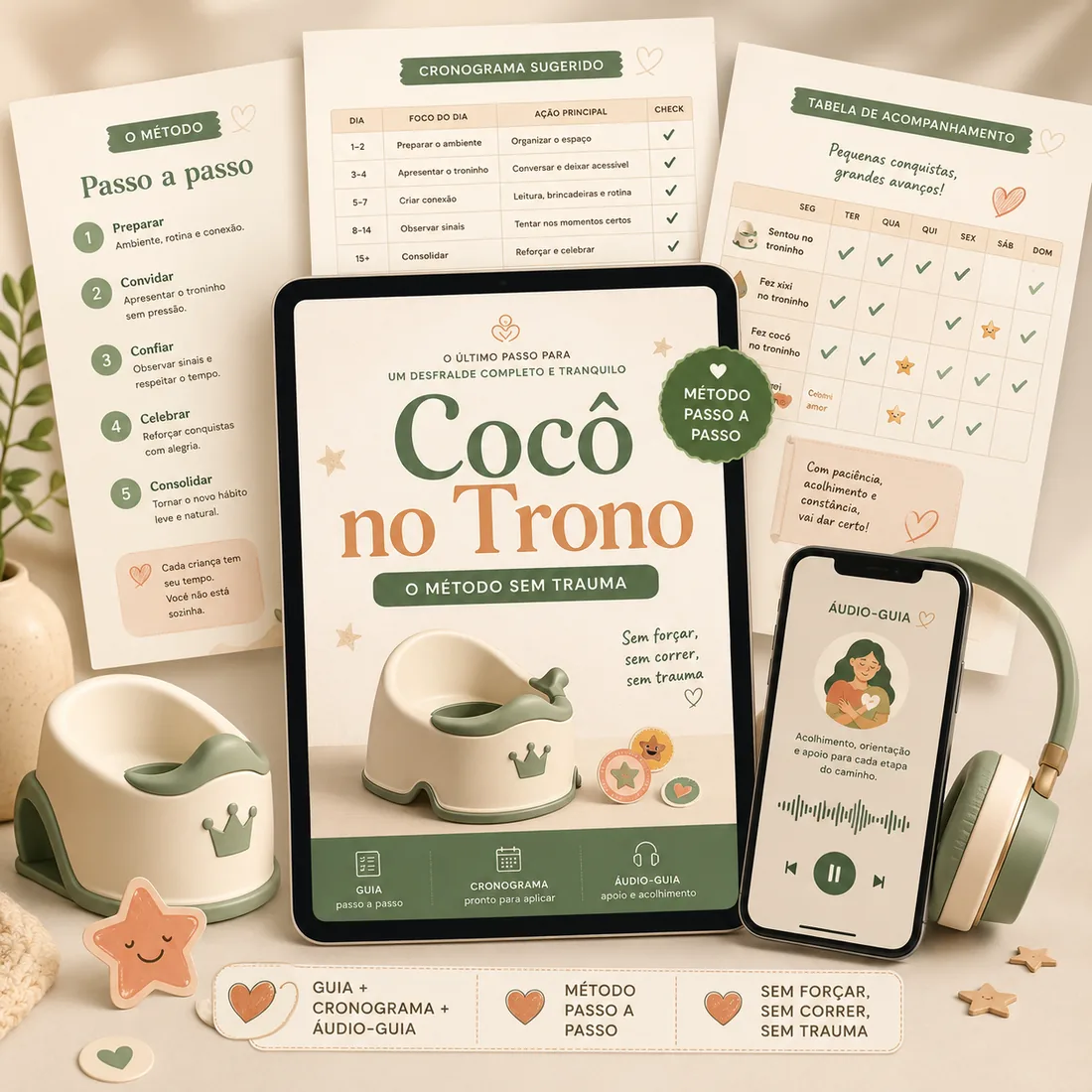 Kit Cocô no Trono — guia, cronograma, áudio-guia e troninho